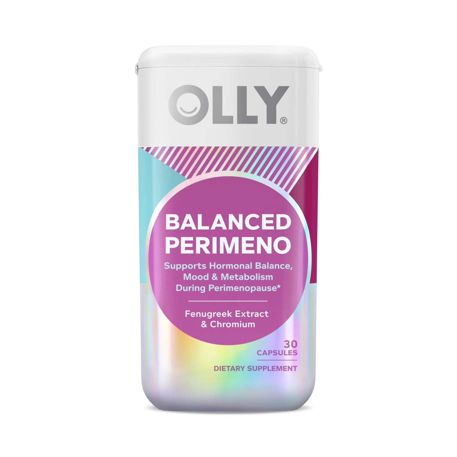 OLLY Balanced Perimeno Capsules, Supports 1 Count (Pack of 30), White