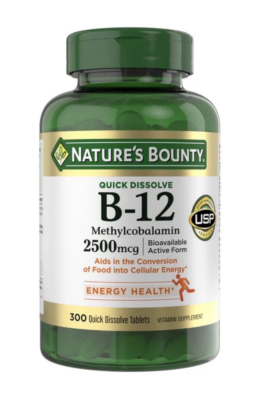 Nature’s Bounty Vitamin B12 2500mcg Methylcobalamin 300 Quick Dissolve