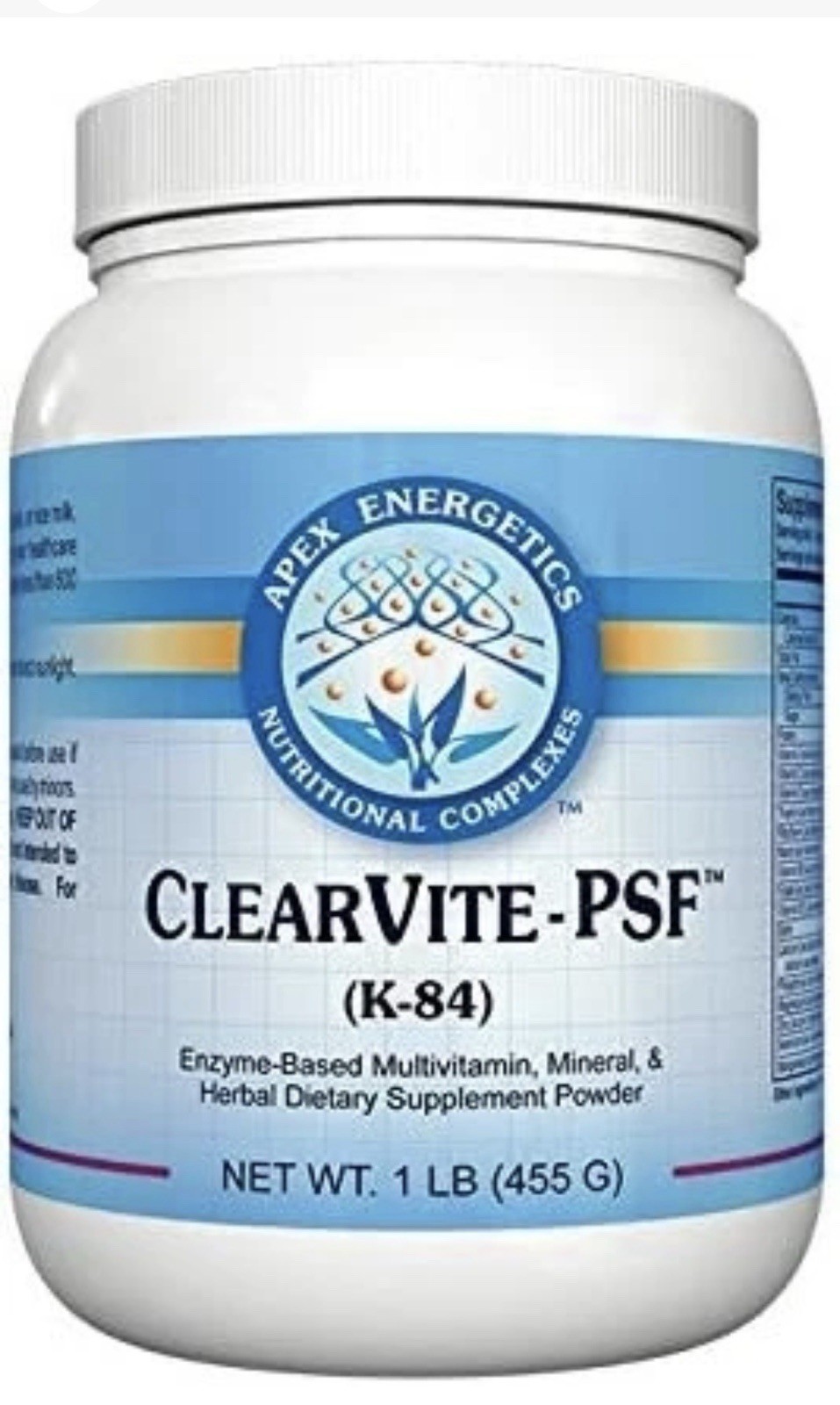 Apex Energetics • ClearVite-Vanilla Pea Protein PSF (K-89) 1.05 lbs  EXP 09/26
