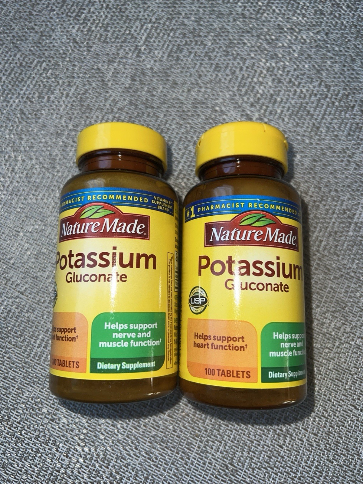 2X Nature Made Potassium Gluconate 550 mg 100 Tablets Dietary Supplement NEW