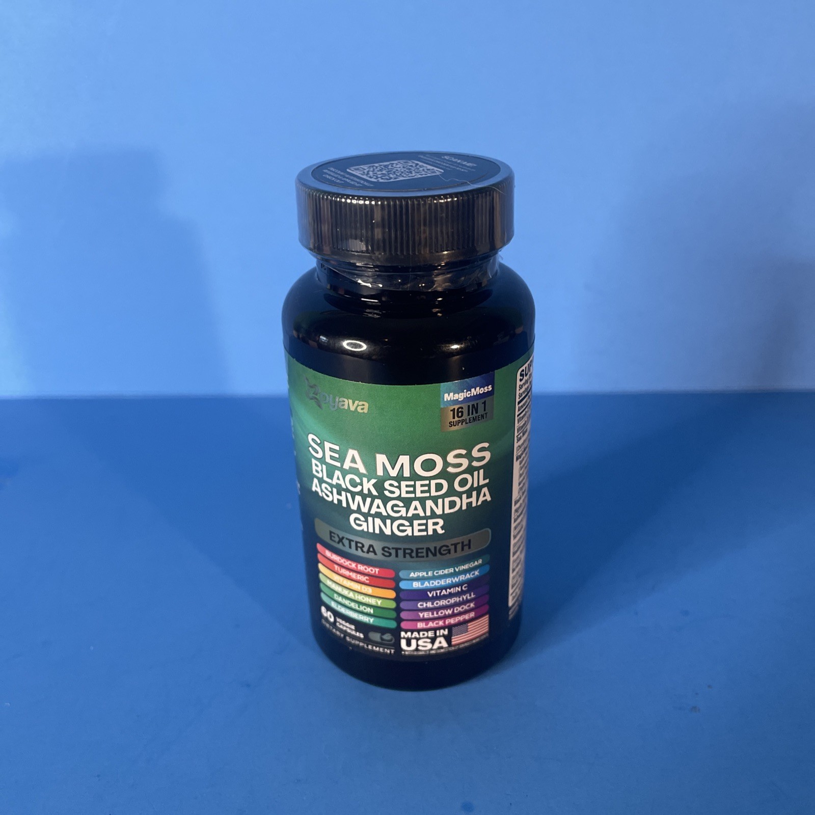Sea Moss, Black Seed Oil, Ashwagandha, Ginger 60Count EXP 09/2027