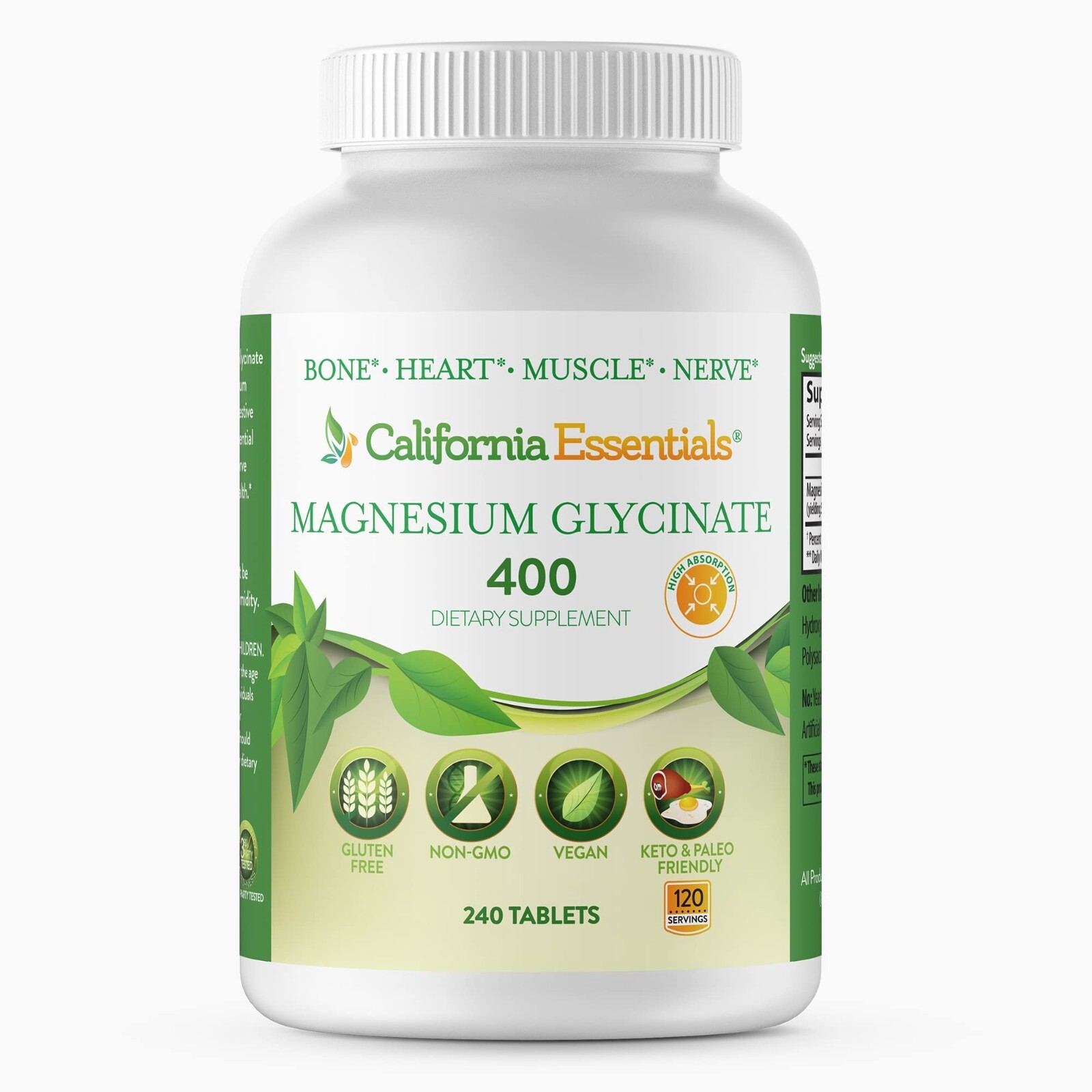 Magnesium Glycinate 400mg 240Tablets High Absorption Sleep Supplement Muscle Aid