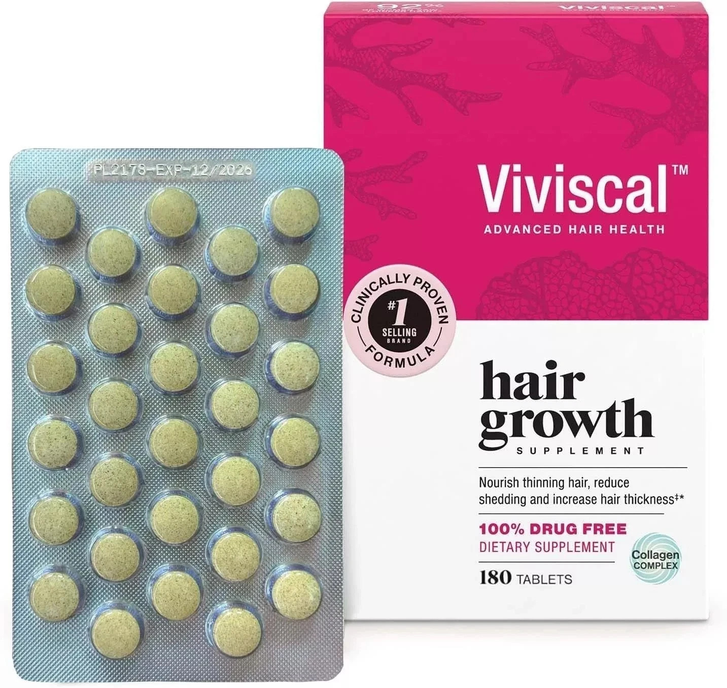 Viviscal Hair Growth Supplement for Women 180 Tablets – 3 Month Supply 2026