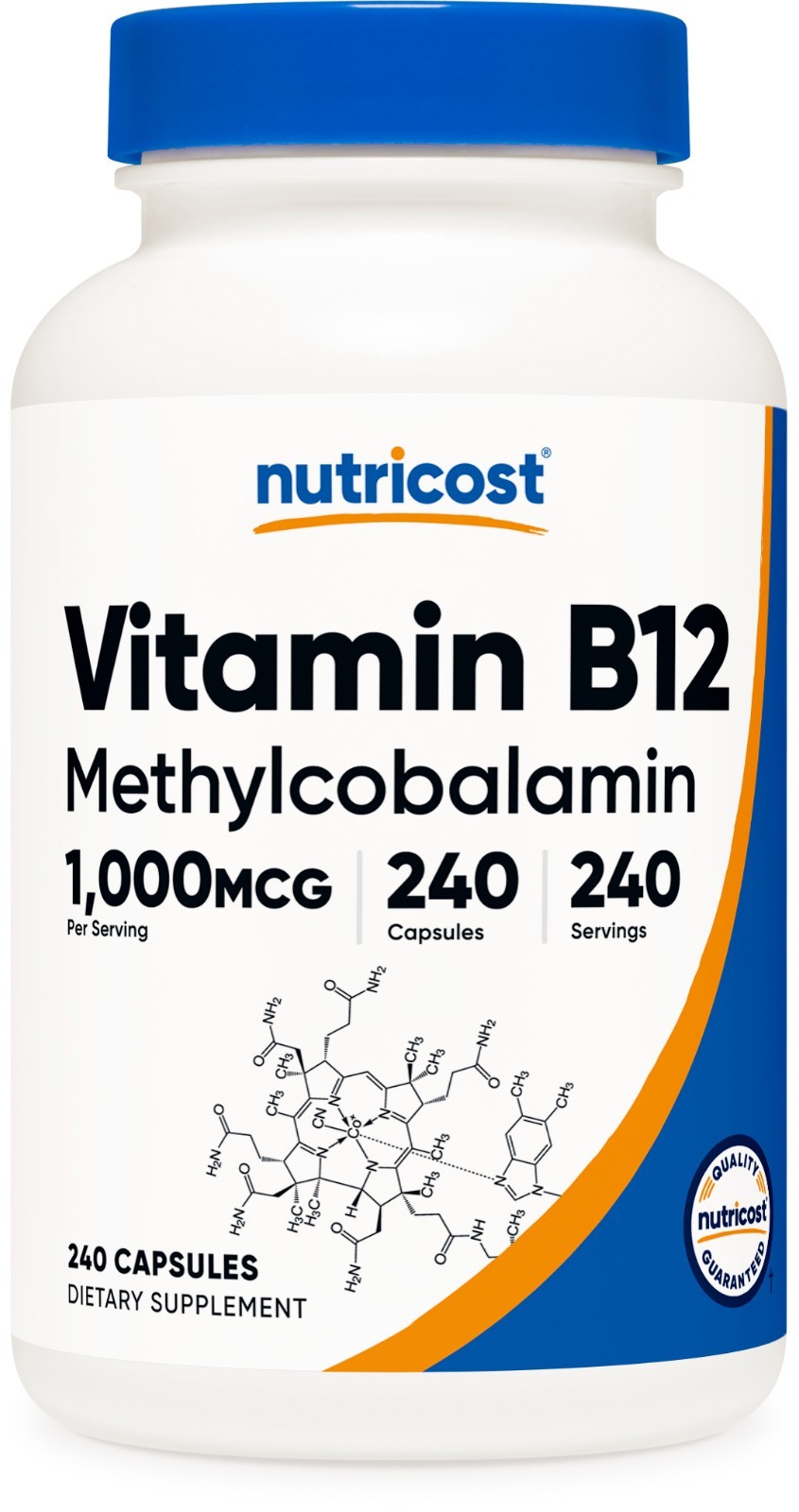 Nutricost Vitamin B12 (Methylcobalamin) 1000mcg, 240 Capsules – Non-GMO