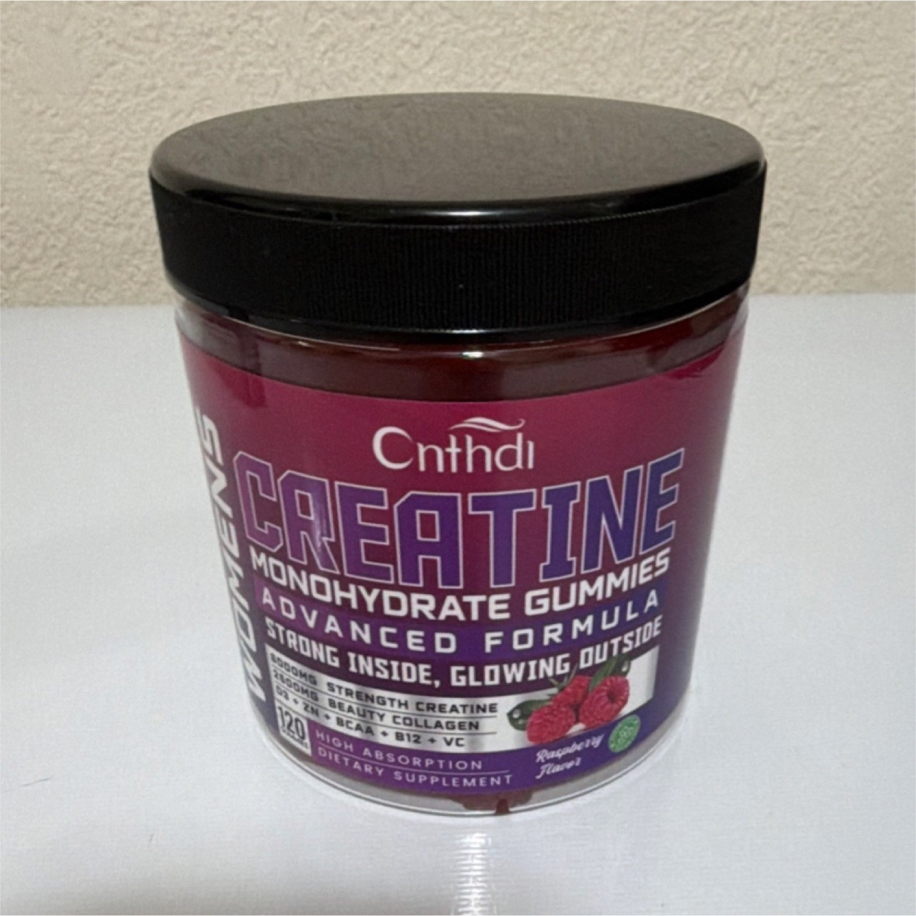 Cnthd Creatine Monohydrate Gummies Raspberry Flavor 120 Ct 30-Day Supply