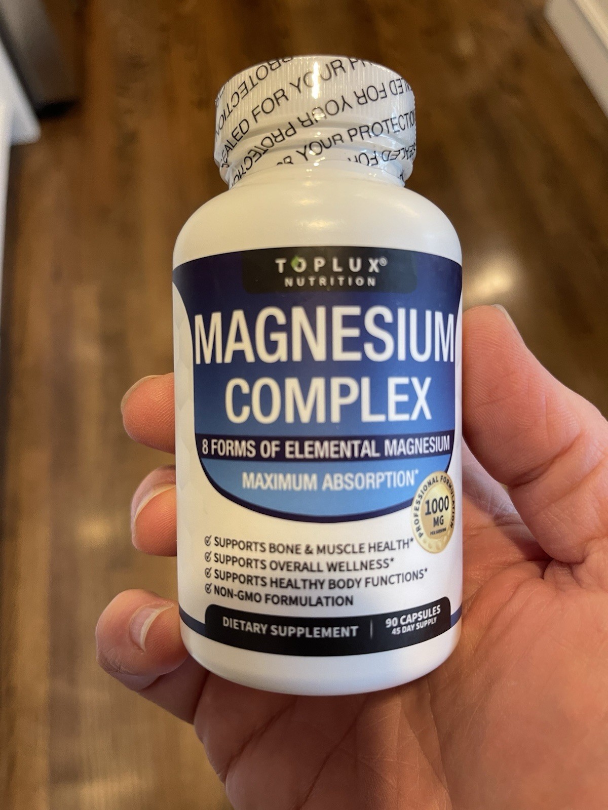 Magnesium complex supplement: 1000mg of 8-element magnesium, 90 capsules