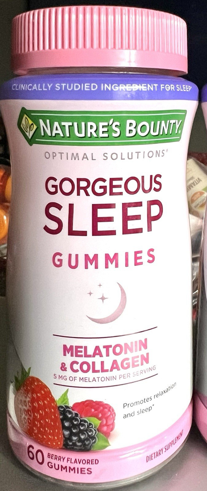 Nature’s Bounty GORGEOUS SLEEP Melatonin & Collagen Gummies 60 ct Exp 02/27