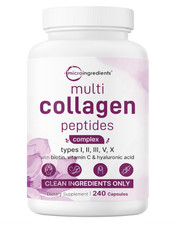 Micro Ingredients Multi Collagen Pills for Women & Men, 240 Capsules