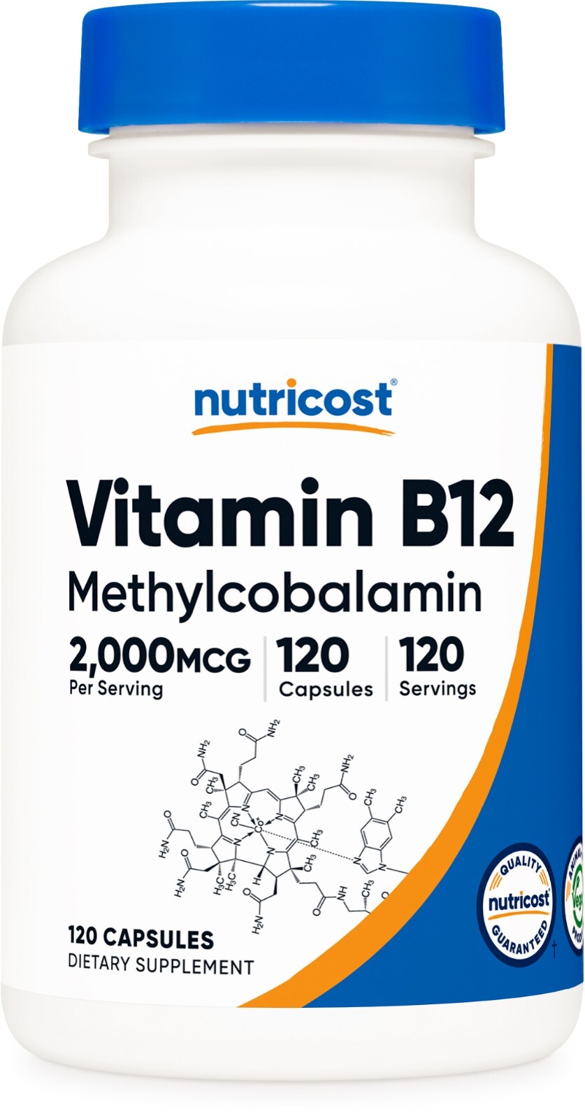 Nutricost Vitamin B12 (Methylcobalamin) 2000mcg, 120 Capsules – Vegetarian Caps