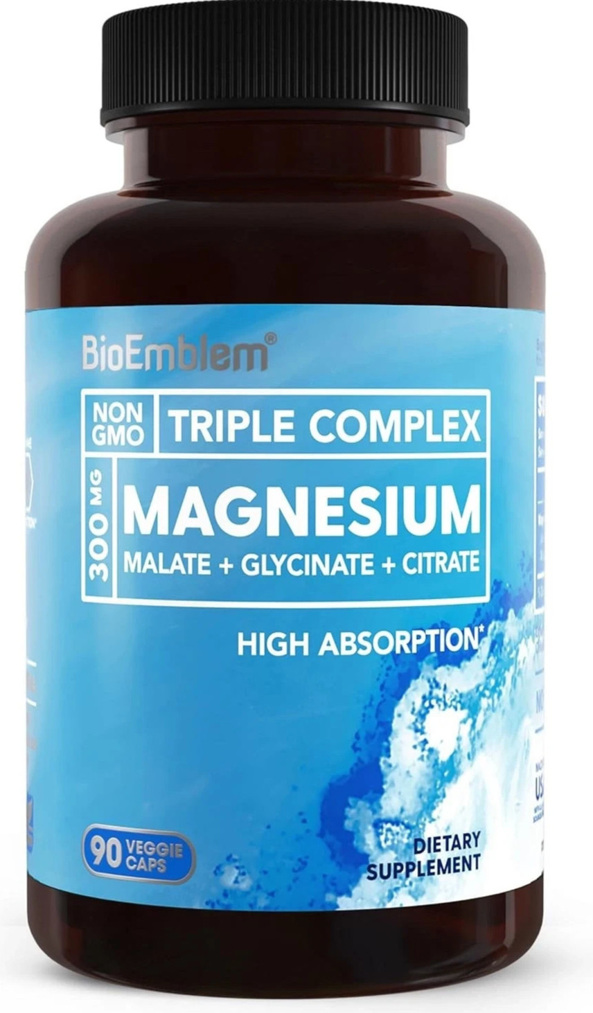 BioEmblem Triple Magnesium Complex | 300mg of Magnesium Glycinate, Malate, Citra
