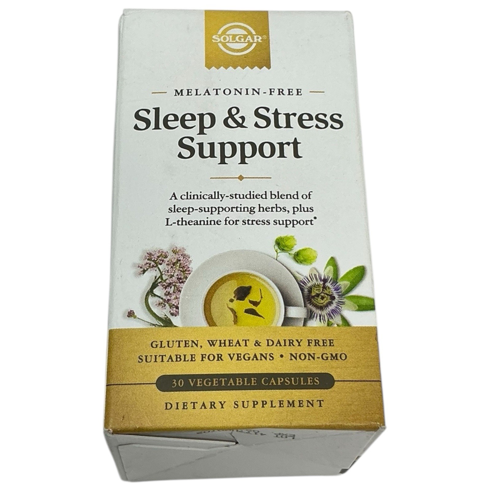 Sleep & Stress Support, 30 Veggie Capsules- Melatonin, Gluten, Wheat, Dairy Free