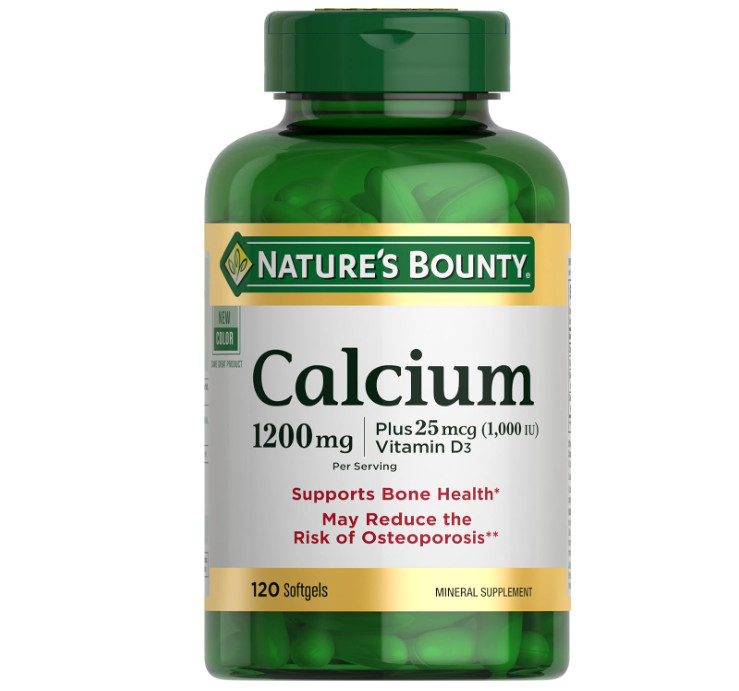 Calcium & Vitamin D by Nature’s Bounty 1200mg Calcium 1000IU Vit D3 120 softgels
