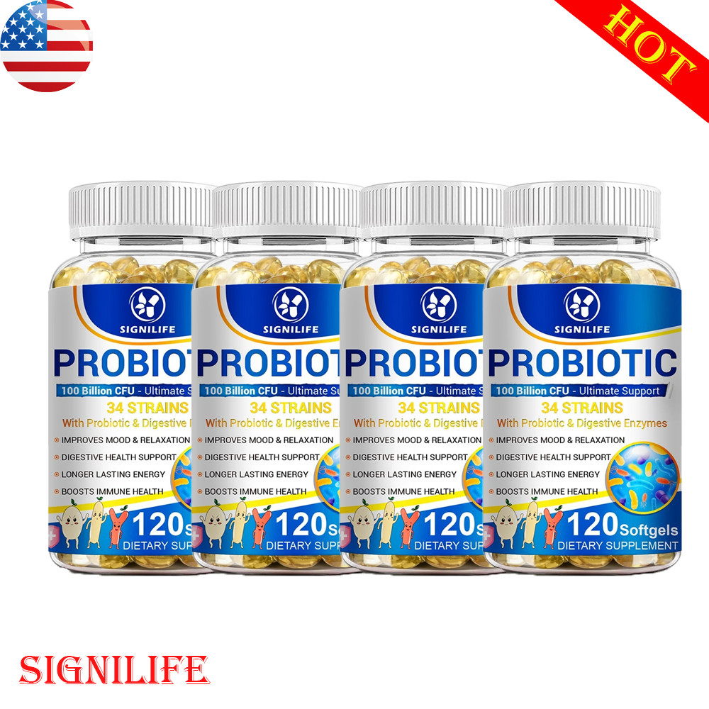 Probiotics Digestive Enzymes 100 Billion CFU Potency Immune Health 120 Capsules.