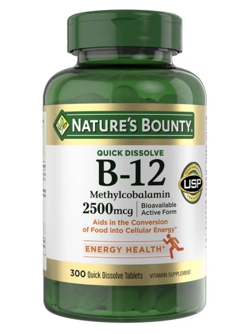 Nature’s Bounty Sublingual Vitamin B-12 2500mcg 300 Tablets Cherry Flavor