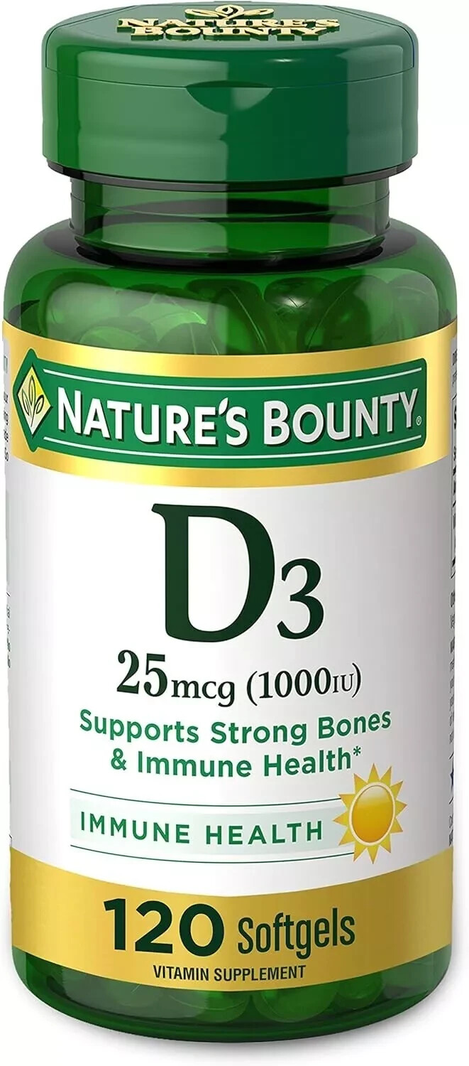 SM Nature’s Bounty Vitamin D3 Immune Health 25 mcg 120ct (3 Pack)