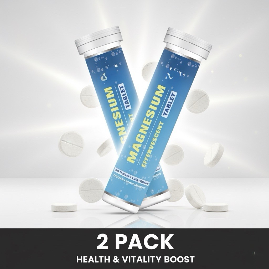 2 Pack Magnesium Effervescent Tablets Health & Vitality Boost. Diet Supplement