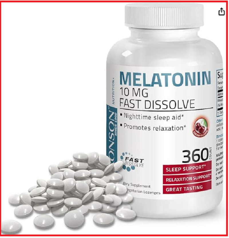 Melatonin 10mg Fast Dissolve Tablets – Sleep Aid, 360 Cherry Flavored Tablets