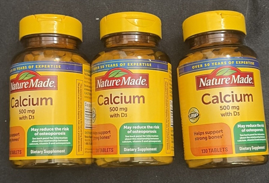 Nature Made Calcium 500 mg with Vitamin D3, Dietary Supplement (3pack)