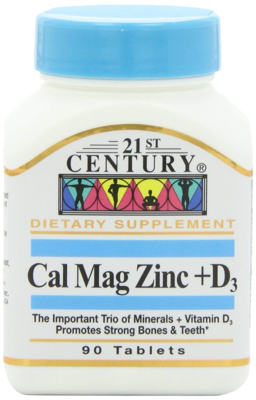 21st Century Dietary Supplement Calcium Magnesium Zinc Plus D3 Tablets 90 Count
