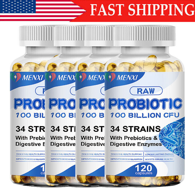 Probiotics Digestive Enzymes 100 Billion CFU Potency Immune Health 120 Capsules