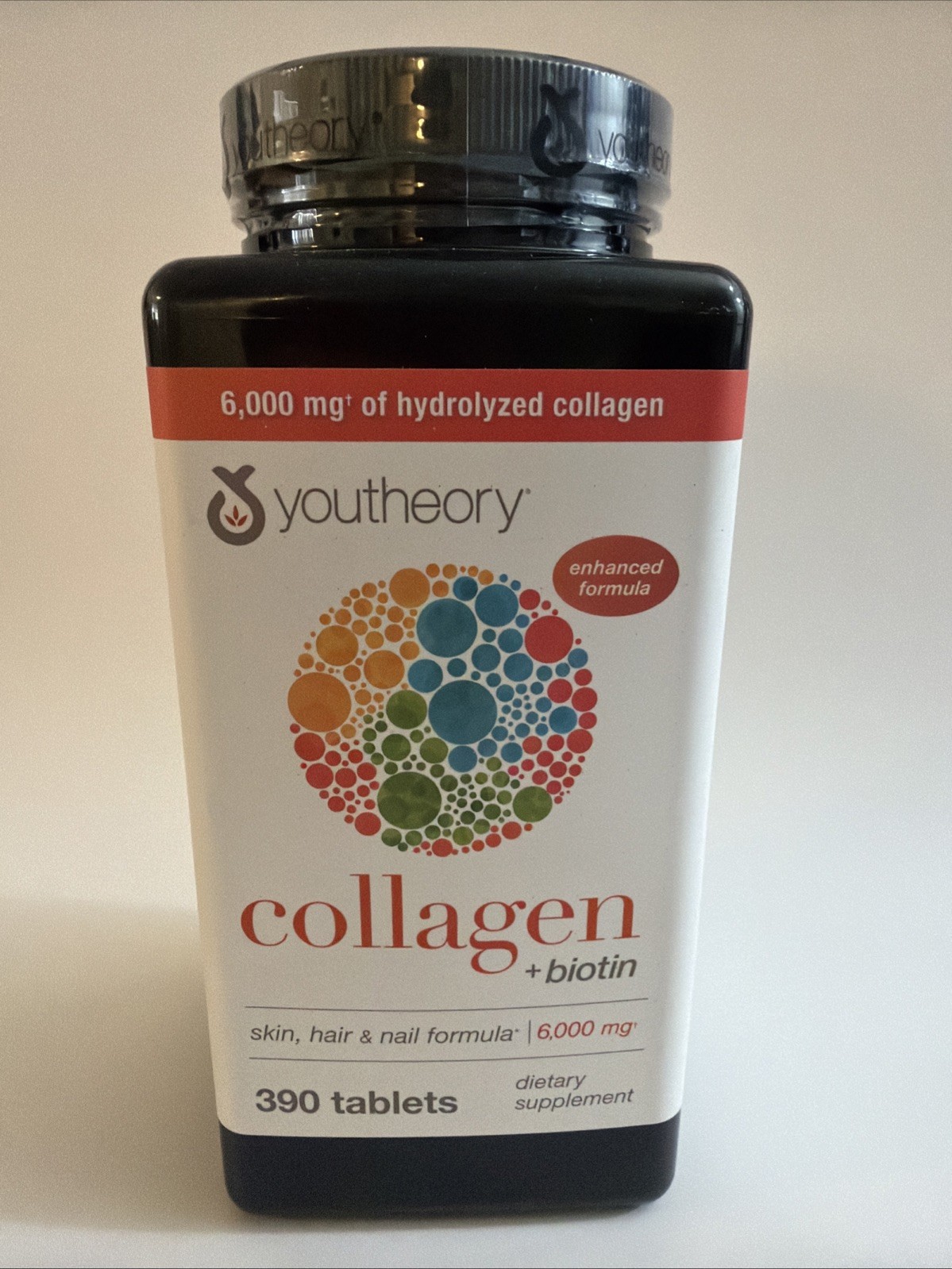 Youtheory Collagen + Biotin (390) tablets Type 1,2,3 NEW EXP 01/2027