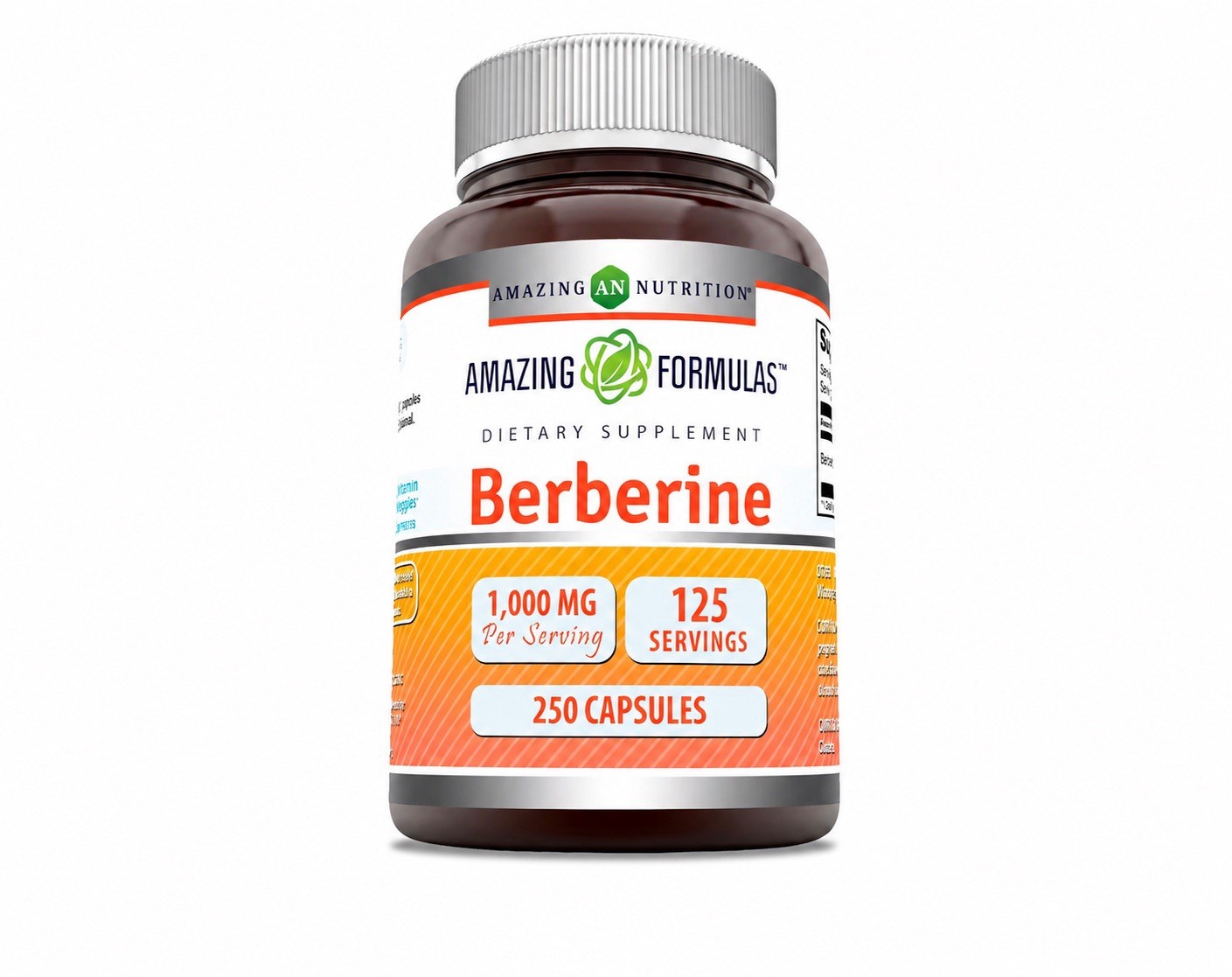 Berberine 1000mg 250 Capsules Amazing Formulas Metabolism Support Supplement