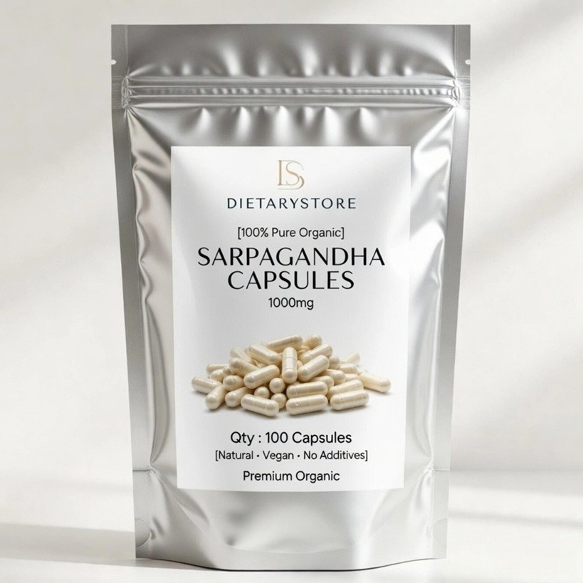 High Strength Sarpagandha Rauwolfia Serpentina 1000mg (100 Caps) Pure Organic