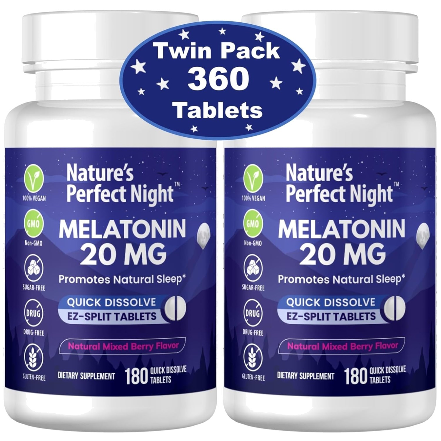Melatonin 20mg Fast Dissolve – 2 Pack, Gluten Free