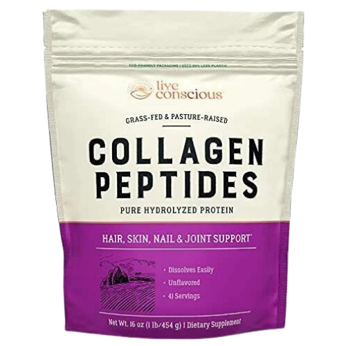 Live Conscious Collagen Peptides Hair, Skin, Nail & Joint Support 16 Oz