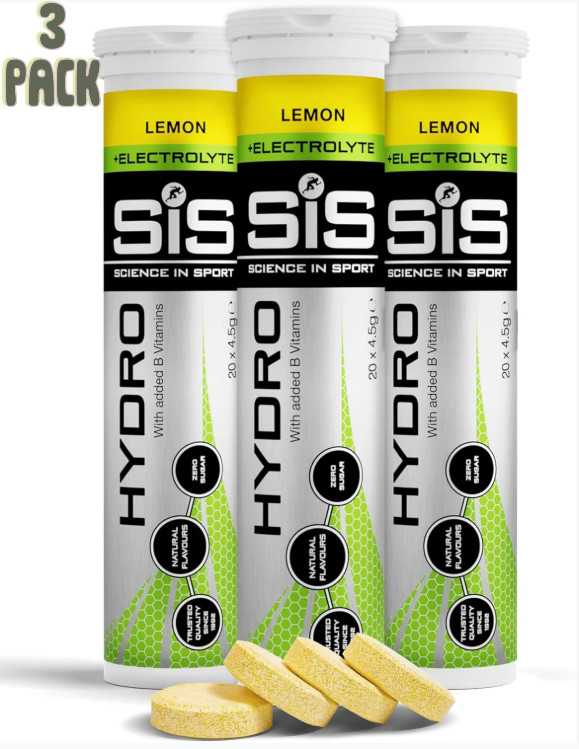 3 Pack – Science in Sport Hydro GO electrolyte tablets-Lemon-60 Tablets Total
