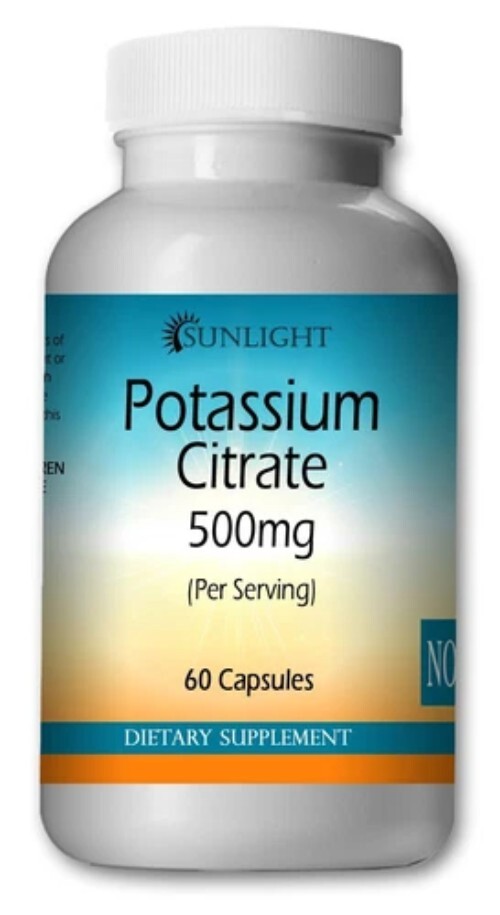 Potassium Citrate 500mg – High Potency – Gluten Free & Non-GMO : Large Bottle