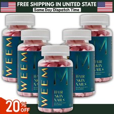 WEEM Hair Skin and Nails Gummies, Vegan Multivitamin, biotin Healthy Hair- Pack