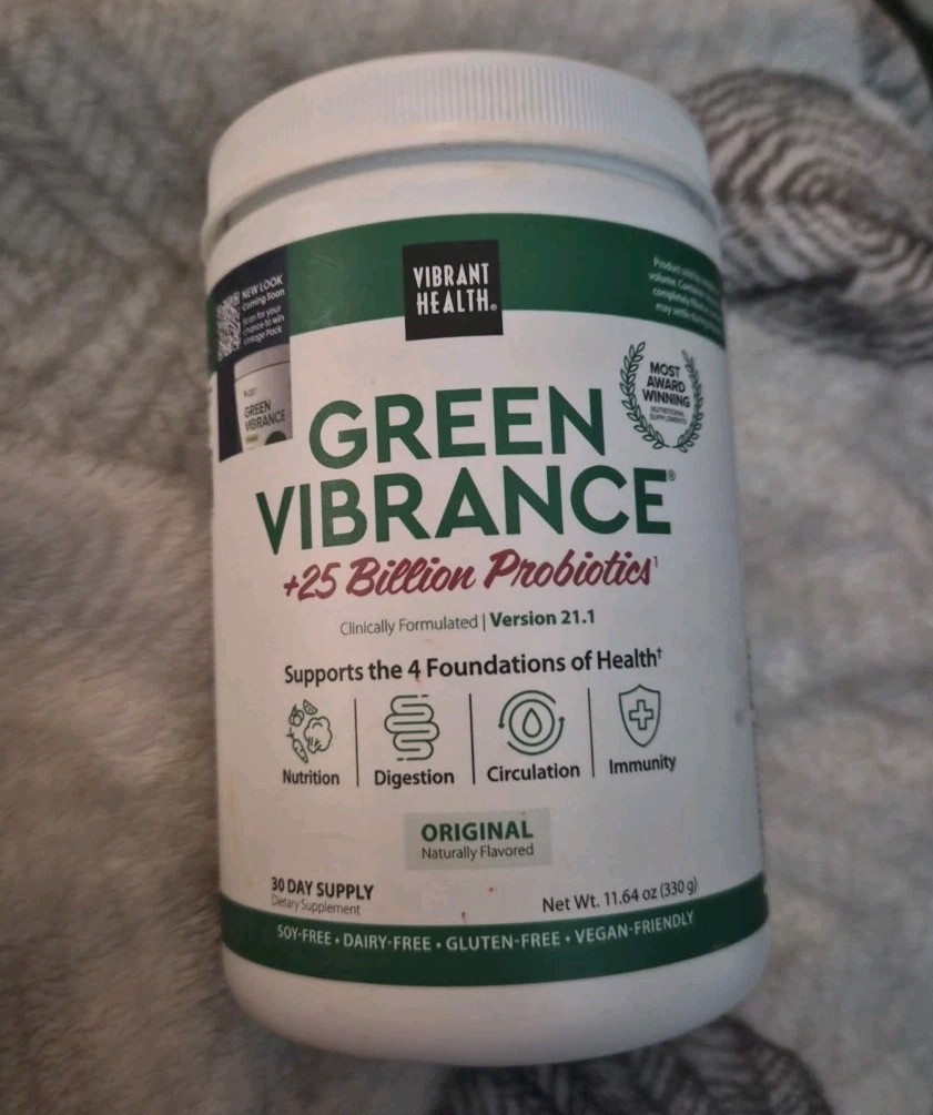 Vibrant Health Green Vibrance Powder 330grams (11.64oz)  30 day Version 21.1