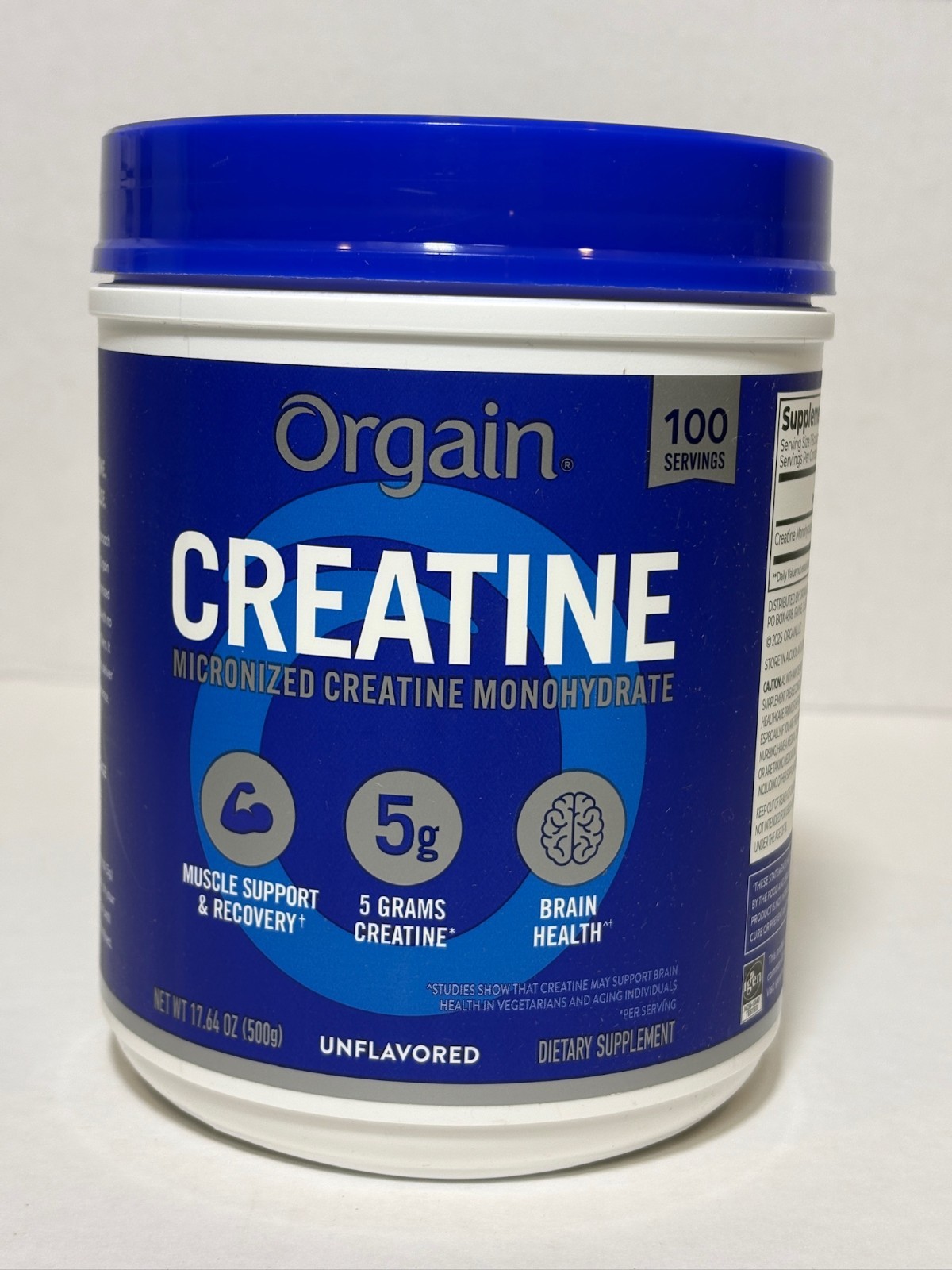 Orgain Creatine Micronized Monohydrate 100 Servings 5g Unflavored New Sealed