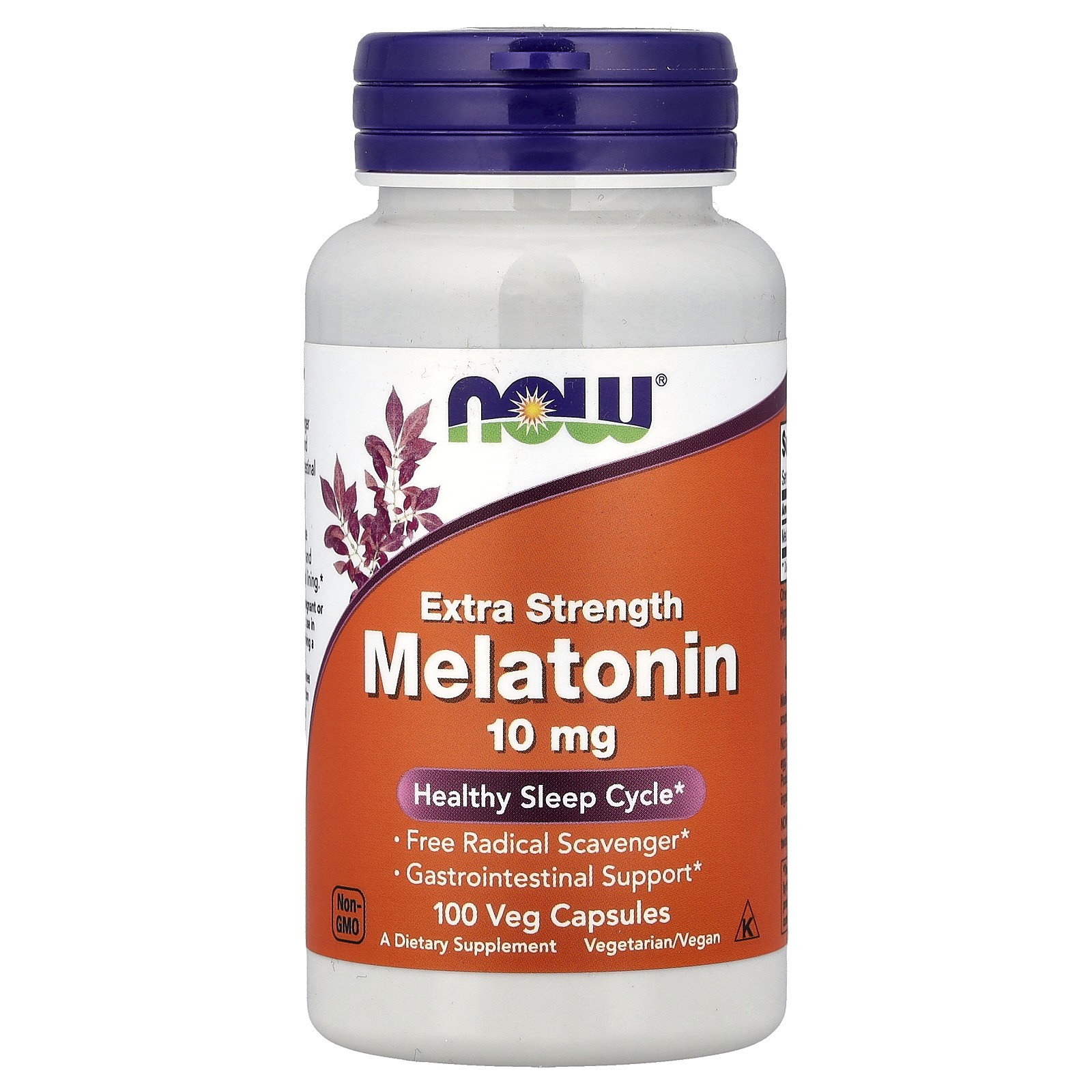 Now Foods Extra Strength Melatonin 10 mg 100 Veg Capsules GMP Quality Assured,