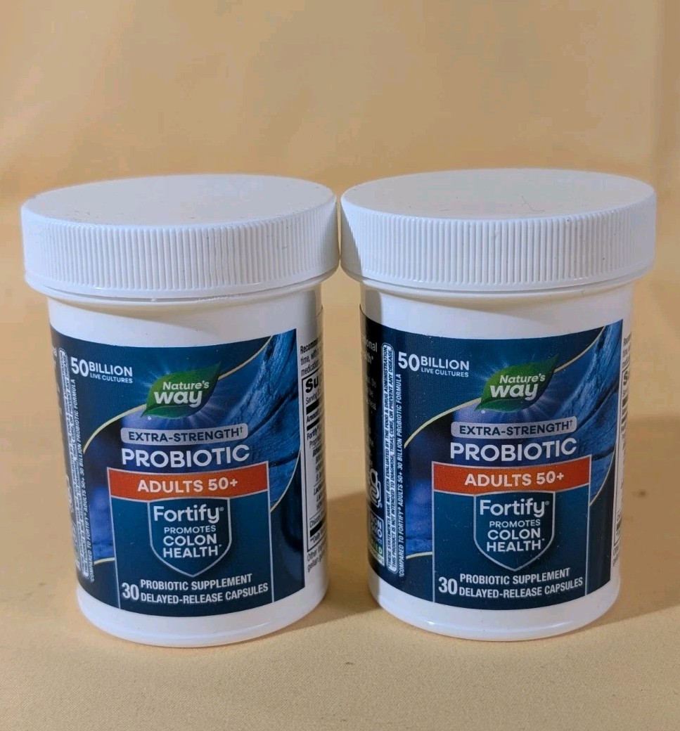 2-Nature’s Way Fortify 50+ Probiotic 30Ct Extra Strength Exp 08/2026