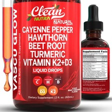 Clean Liquid Cayenne Pepper Dietary Supplement Drops Nutra + Hawthorn Berry