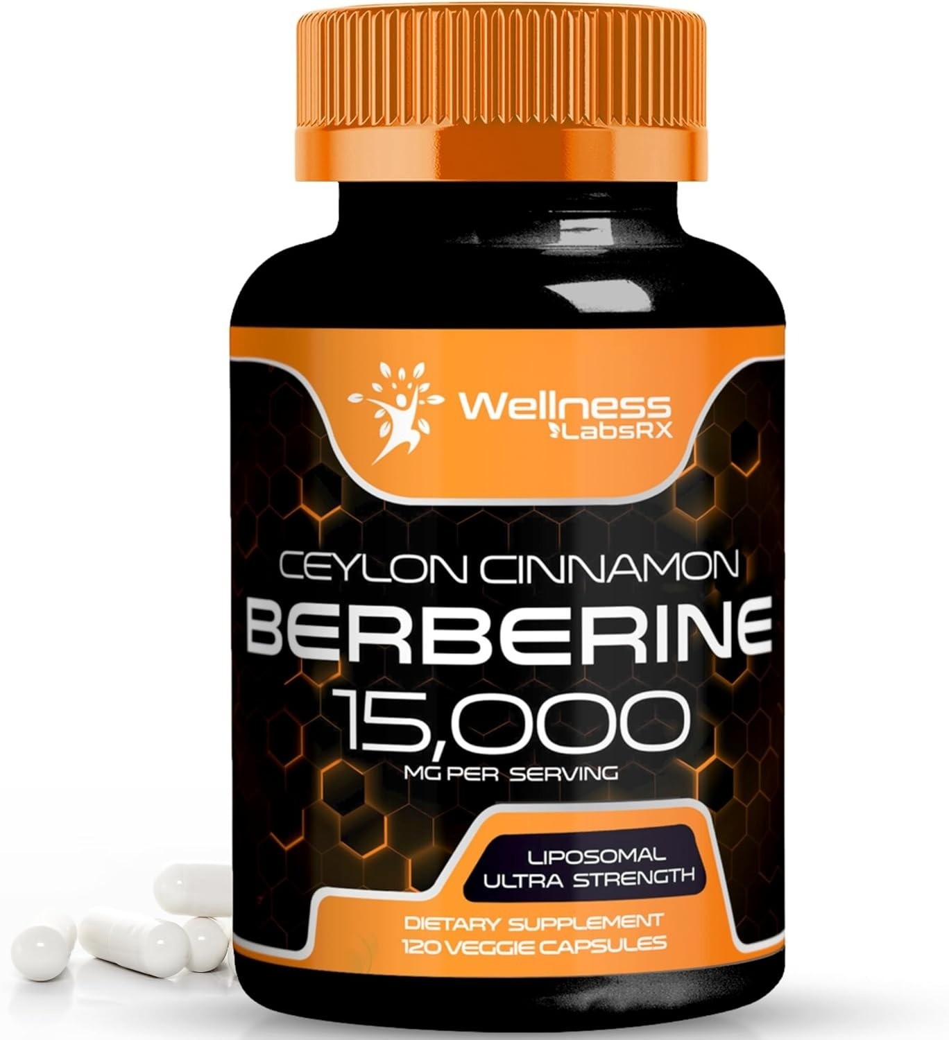 Berberine 15,000mg with Ceylon Cinnamon | Energy & Wellness Support | 120 Caps