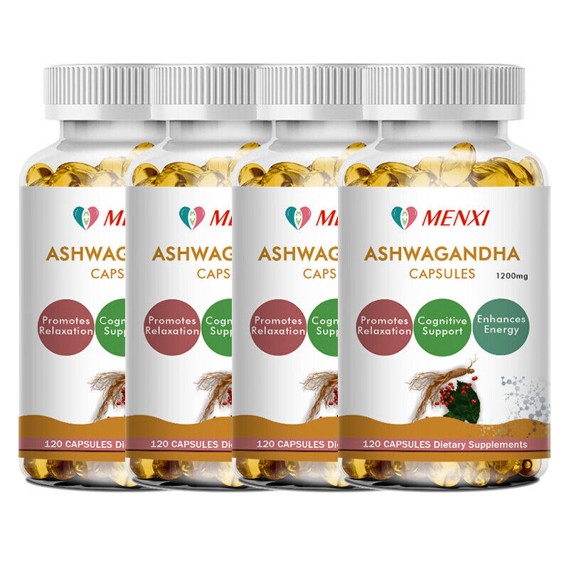 Organic Ashwagandha Capsules  w/ Black Pepper Root Powder Stress,Energy,Immune