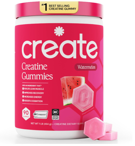 Creatine Gummies Watermelon 1.5g Vegan Gluten Free Strength Focus