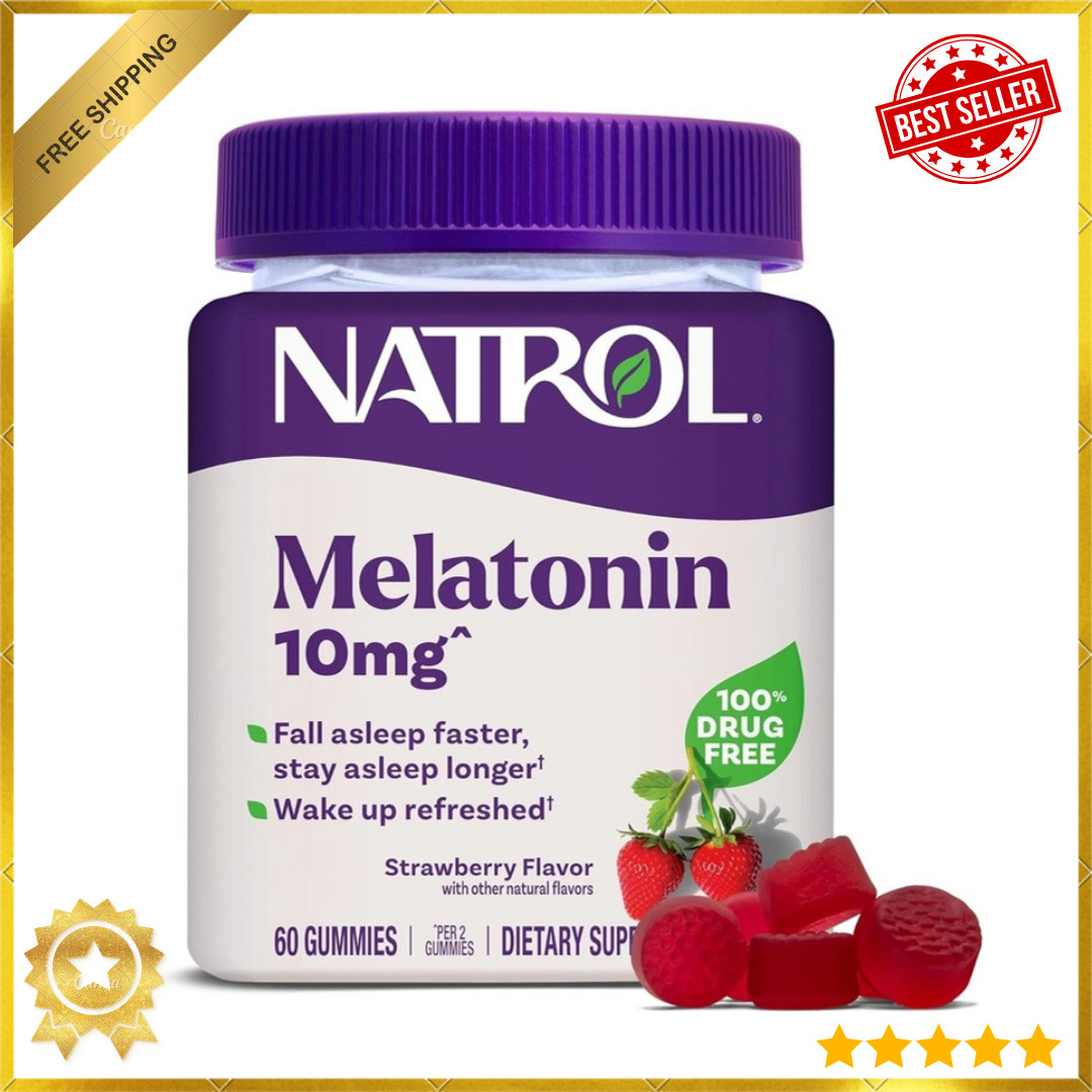 Natrol Melatonin 10mg Gummies 60 Count Sleep Aid Strawberry