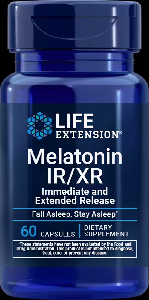 Melatonin IR/XR 60 capsules Supports restful sleep