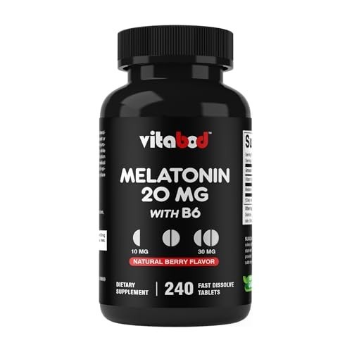 Melatonin 20mg High Potency Natural Sleep Aid Berry Flavor 240 Fast Dissolve TAB
