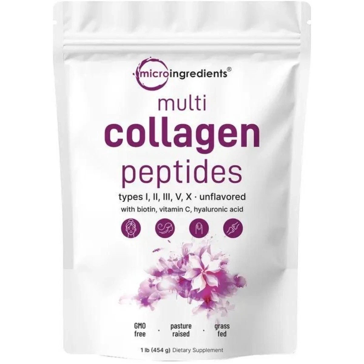 Multi Collagen Peptides Powder 5 Types | Hyaluronic Acid, Biotin & Vitamin C