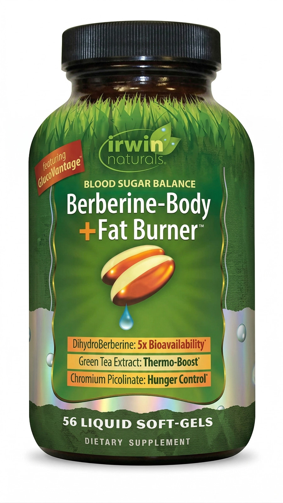 Irwin Naturals Balance Berberine-Body+Fat Burner 56 LIQUID SOFTGEL, 07-27