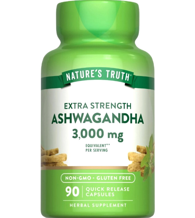 Ashwagandha Capsules 3000mg | 90 Count Vitamins – Gluten Free – Nature’s Truth