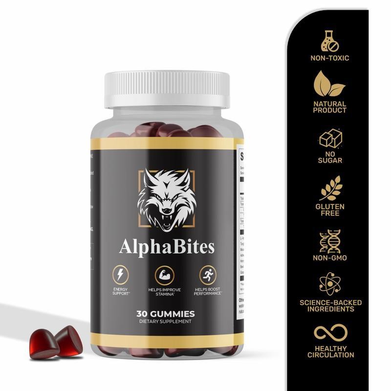 AlphaBites 7-in-1 Nitric Oxide Gummies for Men, Beet Root & L-Arginine