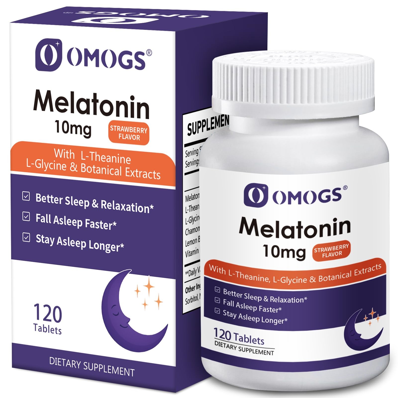 Melatonin, Fast Dissolve Melatonin 10mg , with L-Theanine, L-Glycine & , Supp…