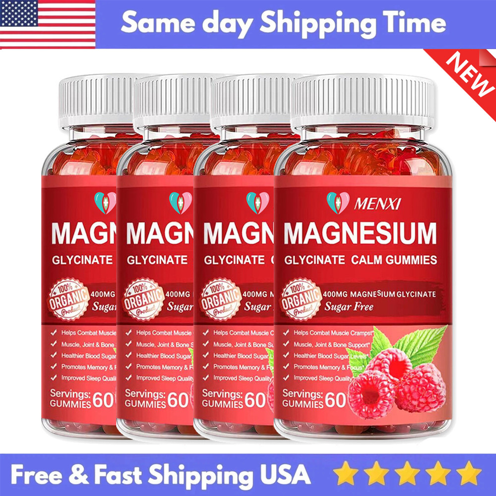 Magnesium Glycinate 600MG Advanced Complex 60 Gummy Gluten Free & Non-GMO