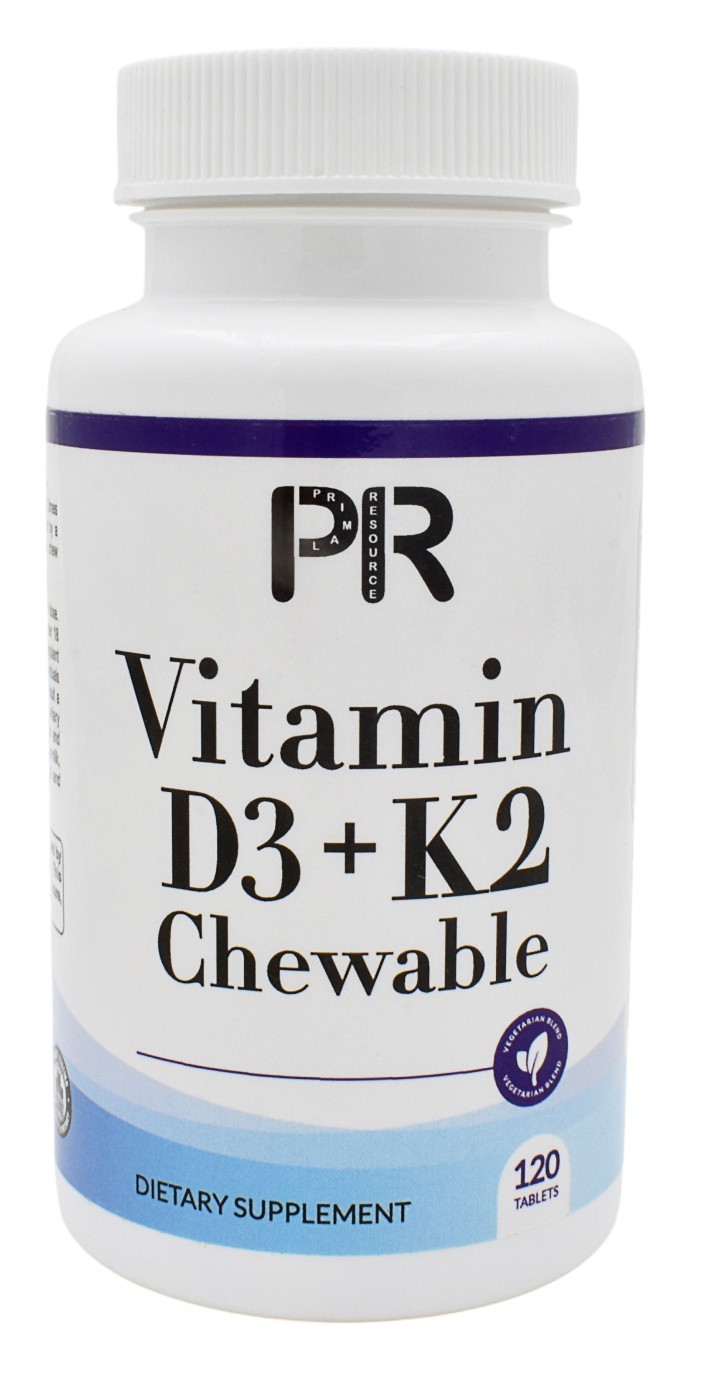 Vitamin D3 + K2 MK-7 Chewable – Advanced Bone, Heart, Calcium absorption 120 USA